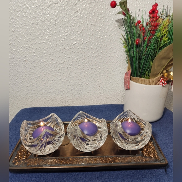 Mikasa Vintage Crystal Candle Holders Elegant Accents (Set Of 3)